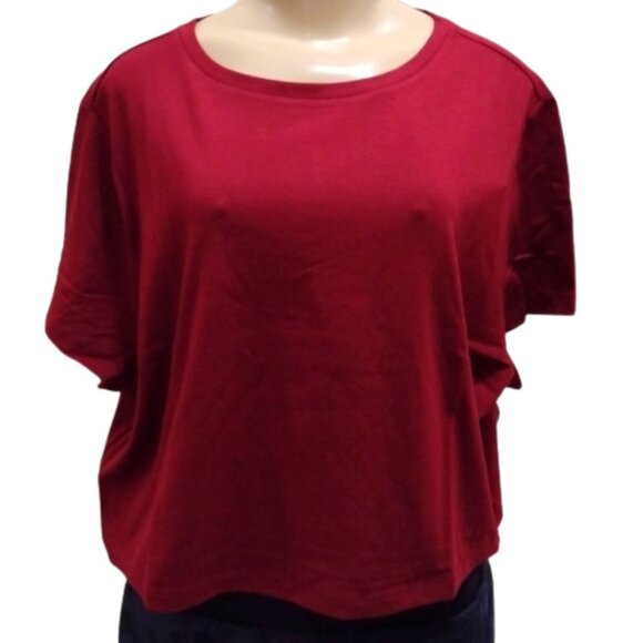 NWT Women's Plus Size Short Sleeve Cropped T-Shirt - Wild Fable - 3X - Picture 1 of 6